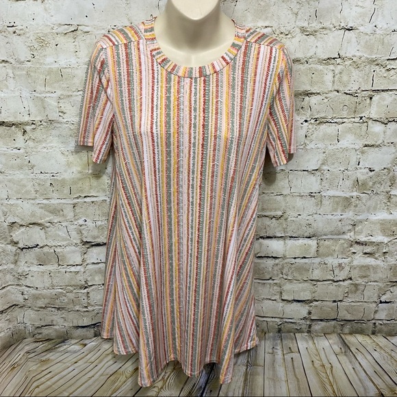 BCBGeneration Pink Green Striped Tunic Top - Picture 1 of 5